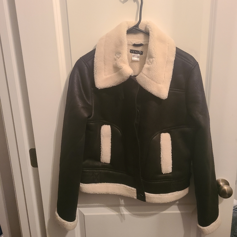 Faux Suede/Fur  Button Jacket